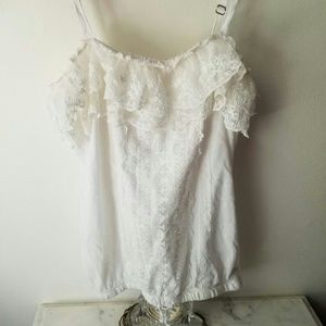 Aeropostale Lace Tank Top Size XS White